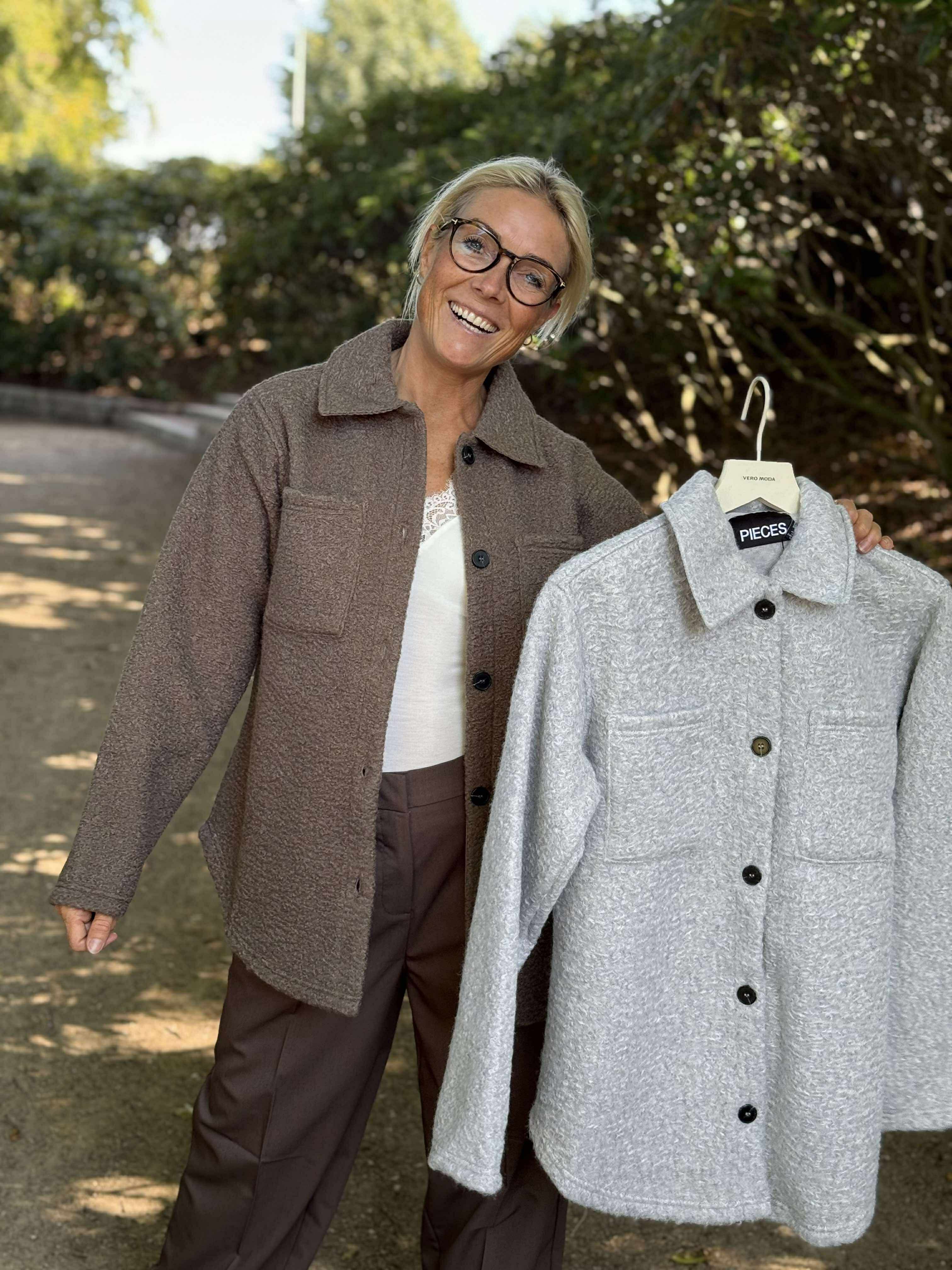 PCOLINE Shacket - Grey Melange